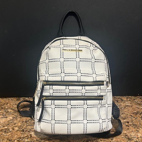Steve Madden White and Black Logo Backpack main image 5